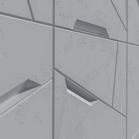 Płyta betonowa na ścianę 3D PB18 1200x600x38, szary S96, beton architektoniczny