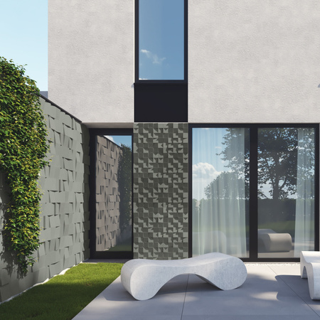 Płyta betonowa na ścianę 3D PB15 600x600x40, zgaszona zieleń CL09, beton architektoniczny
