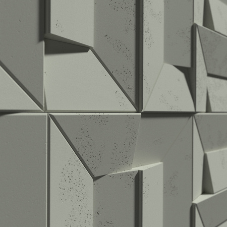 Płyta betonowa na ścianę 3D PB26A 600x600x45, zgaszona zieleń CL09; wzór A, beton architektoniczny