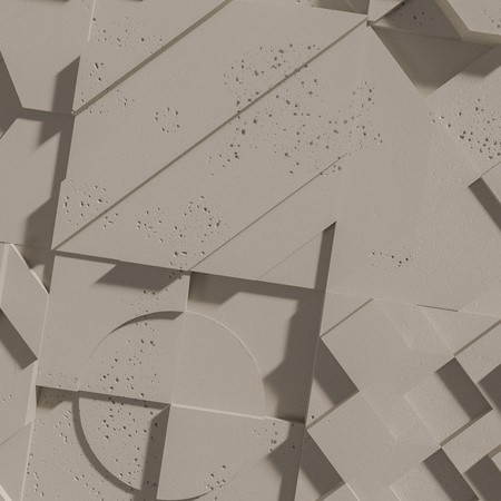 Płyta betonowa na ścianę 3D PB12B 600x600x40, szarobeżowy CL05; wzór B, beton architektoniczny