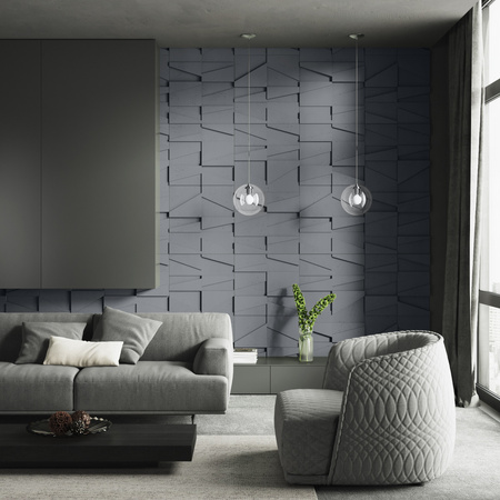 Płyta betonowa na ścianę 3D PB09 1200x600x45, antracytowy B08, beton architektoniczny