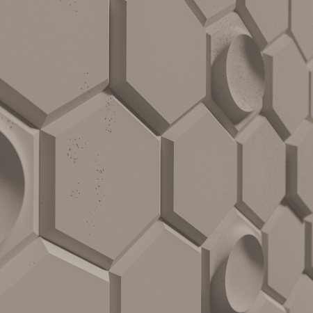 Płyta betonowa na ścianę 3D PB01D 260x300x37, szarobeżowy CL05, beton architektoniczny