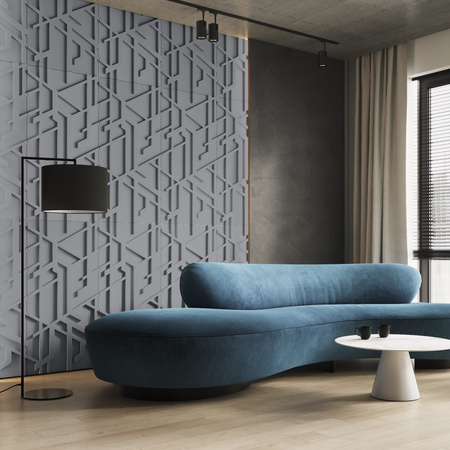 Płyta betonowa na ścianę 3D PB27 1200x600x35, antracytowy B08, beton architektoniczny