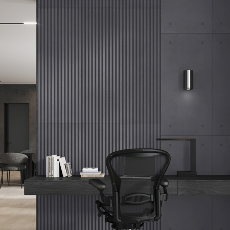 Płyta betonowa na ścianę 3D PB38 1350x480x30, czarny B15, beton architektoniczny