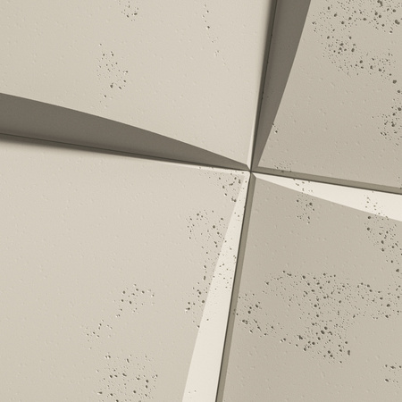 Płyta betonowa na ścianę 3D PB20 600x600x40, kość słoniowa KS, beton architektoniczny