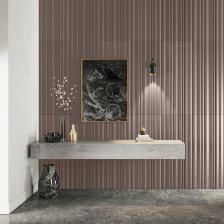 Płyta betonowa na ścianę 3D PB58 1350x560x34, czekoladowy CL02, beton architektoniczny