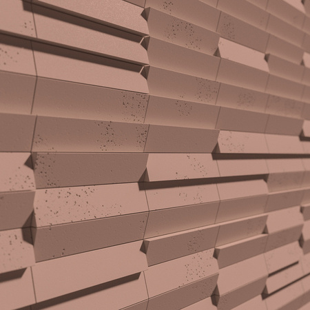 Płyta betonowa na ścianę 3D PB69 5x22,6x2, brudny róż CL07, beton architektoniczny