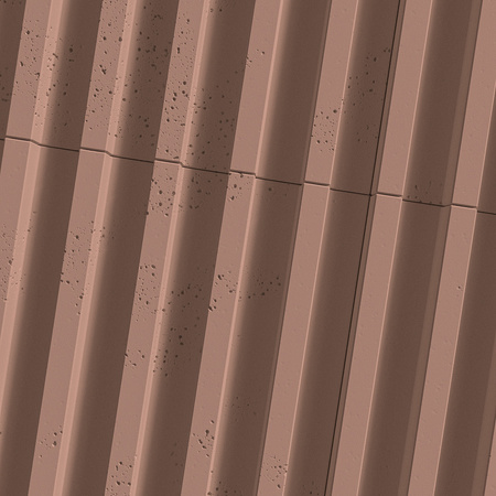 Płyta betonowa na ścianę 3D PB39 1350x490x30, brudny róż CL07, beton architektoniczny