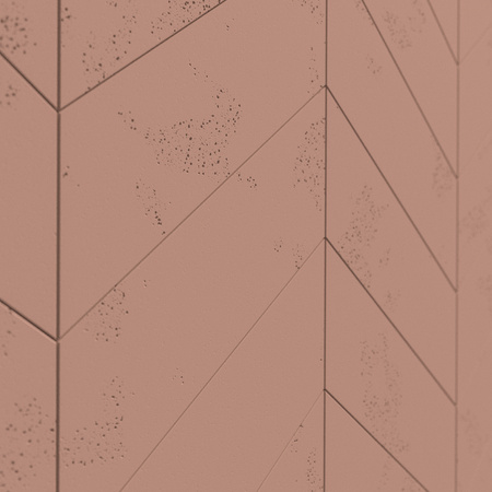 Płyta betonowa na ścianę 3D PB35 455x120x20, brudny róż CL07, beton architektoniczny
