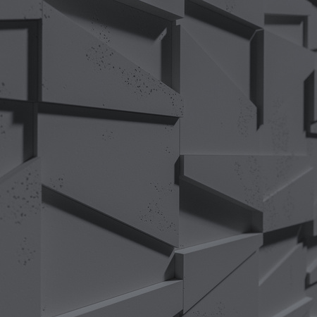 Płyta betonowa na ścianę 3D PB09 1200x600x45, czarny B15, beton architektoniczny