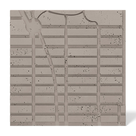 Płyta betonowa na ścianę 3D PB71D 600x600x22, szarobeżowy CL05; wzór D, beton architektoniczny