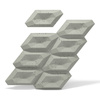 Płyta betonowa na ścianę 3D PB02 448x200x40, zgaszona zieleń CL09, beton architektoniczny