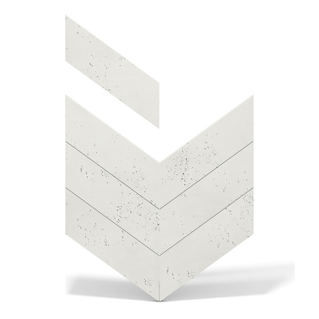 Płyta betonowa na ścianę 3D PB35 455x120x20, zgaszona biel B0, lewy, beton architektoniczny