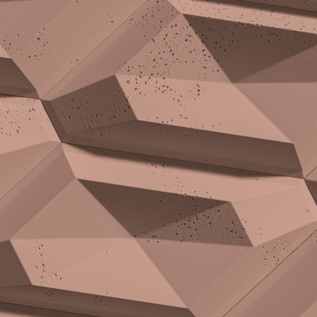 Płyta betonowa na ścianę 3D PB02 448x200x40, brudny róż CL07, beton architektoniczny