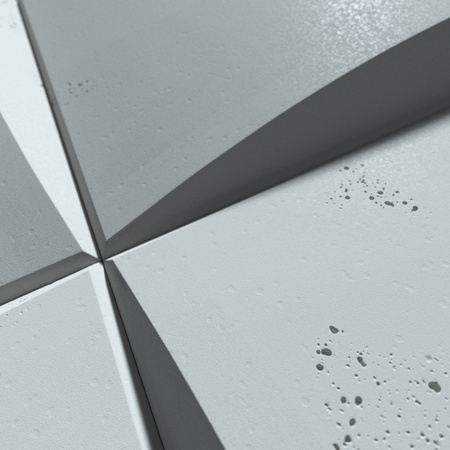Płyta betonowa na ścianę 3D PB20 600x600x40, jasny błękit CL06, beton architektoniczny