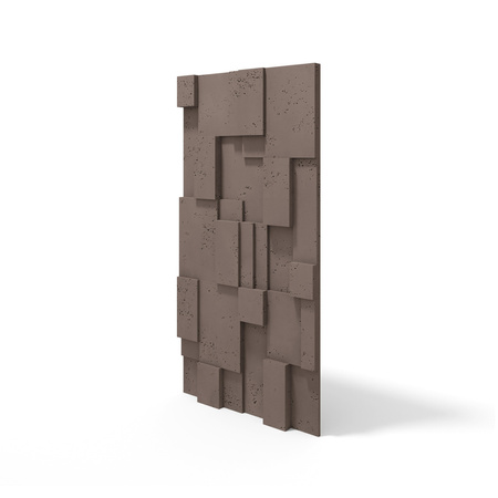 Płyta betonowa na ścianę 3D PB11 1200x600x40, czekoladowy CL02; wzór A, beton architektoniczny