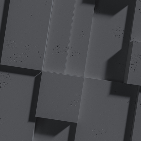 Płyta betonowa na ścianę 3D PB11 1200x600x40, czarny B15; wzór A, beton architektoniczny