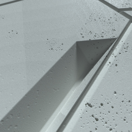 Płyta betonowa na ścianę 3D PB18B 1200x600x38, jasny błękit CL06; wzór B, beton architektoniczny