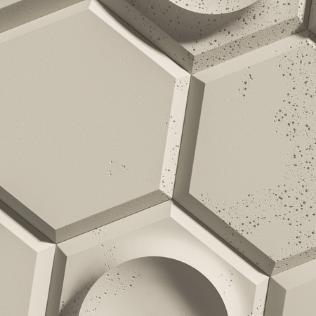 Płyta betonowa na ścianę 3D PB01 975x650x35, kość słoniowa KS, beton architektoniczny