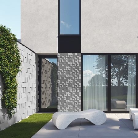Płyta betonowa na ścianę 3D PB15 600x600x40, jasnoszary S50, beton architektoniczny