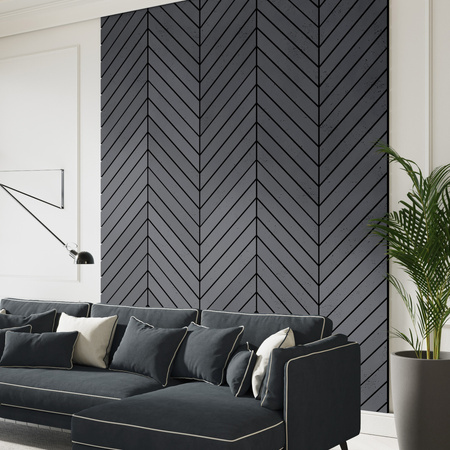 Płyta betonowa na ścianę 3D PB43 1210x500x25, czarny B15, beton architektoniczny