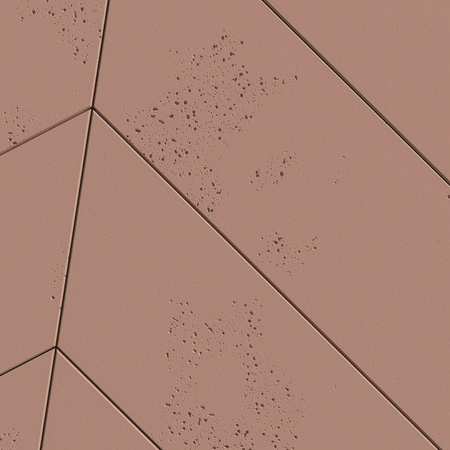 Płyta betonowa na ścianę 3D PB35 455x120x20, brudny róż CL07, beton architektoniczny