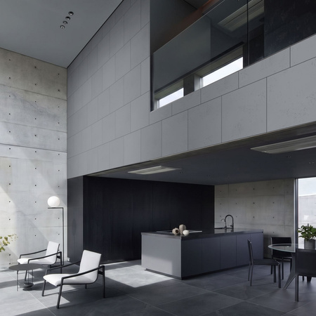 Płyta betonowa na ścianę 2D PA03 600x600x10, antracytowy B08, beton architektoniczny