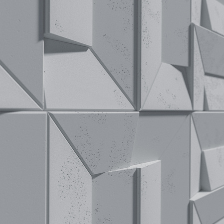 Płyta betonowa na ścianę 3D PB26B 600x600x45, szary S96, wzór B, beton architektoniczny