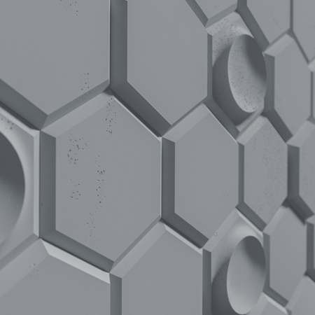 Płyta betonowa na ścianę 3D PB01D 260x300x37, antracytowy B08, beton architektoniczny
