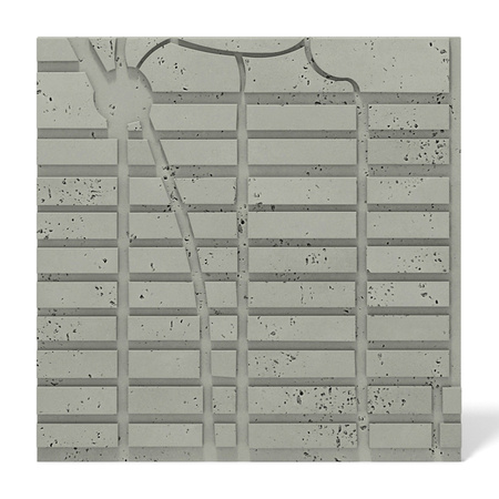 Płyta betonowa na ścianę 3D PB71D 600x600x22, zgaszona zieleń CL09; wzór D, beton architektoniczny