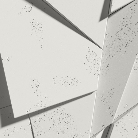 Płyta betonowa na ścianę 3D PB05A 1200x600x48, zgaszona biel B0, wzór A, beton architektoniczny