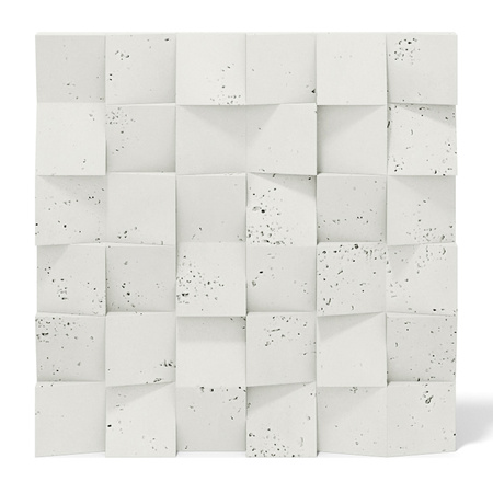 Płyta betonowa na ścianę 3D PB16 600x600x40, zgaszona biel B0, beton architektoniczny