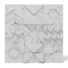 Płyta betonowa na ścianę 3D PB12 600x600x40, jasnoszary S50, beton architektoniczny