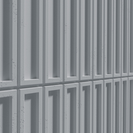 Płyta betonowa na ścianę 3D PB66A 1350x430x22, szary S96, wzór A, beton architektoniczny