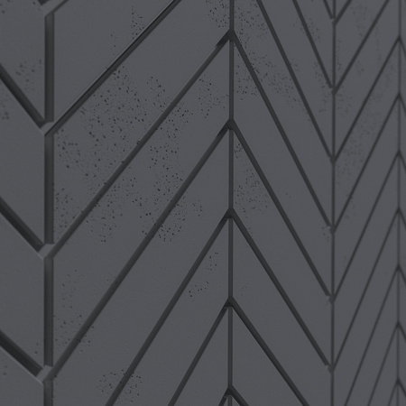 Płyta betonowa na ścianę 3D PB44 1188x600x25, czarny B15, beton architektoniczny