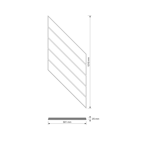 Płyta betonowa na ścianę 3D PB43 1210x500x25, jasny błękit CL06, beton architektoniczny