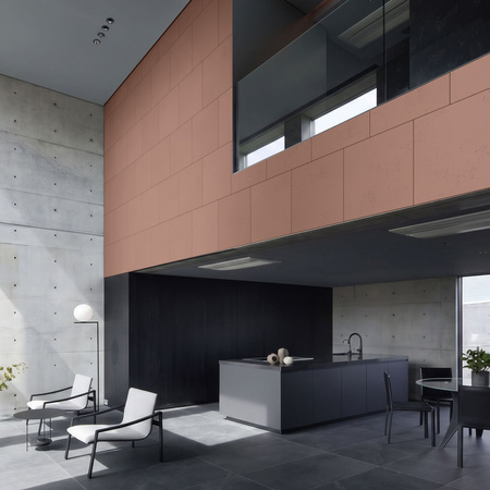 Płyta betonowa na ścianę 2D PA03 600x600x10, brudny róż CL07, beton architektoniczny