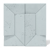 Płyta betonowa na ścianę 3D PB26B 600x600x45, jasny błękit CL06; wzór B, beton architektoniczny
