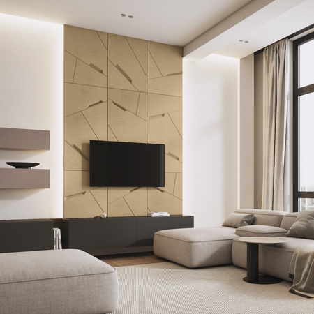 Płyta betonowa na ścianę 3D PB18 1200x600x38, miodowy CL03, beton architektoniczny
