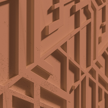 Płyta betonowa na ścianę 3D PB27 1200x600x35, terakota CL01, beton architektoniczny