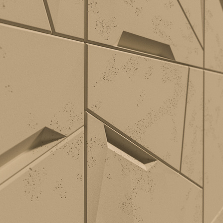 Płyta betonowa na ścianę 3D PB18B 1200x600x38, miodowy CL03; wzór B, beton architektoniczny