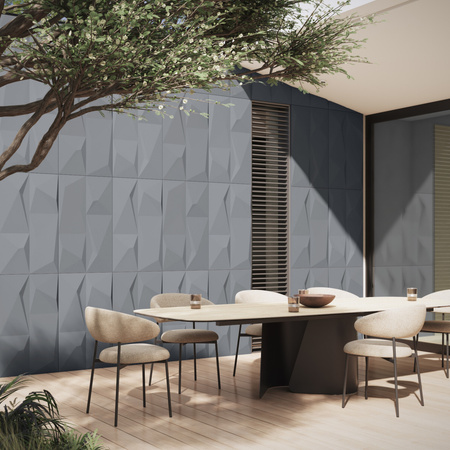 Płyta betonowa na ścianę 3D PB07 1200x600x45, antracytowy B08, beton architektoniczny