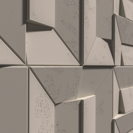 Płyta betonowa na ścianę 3D PB26A 600x600x45, kaszmirowy CL04; wzór A, beton architektoniczny