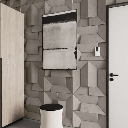 Płyta betonowa na ścianę 3D PB26A 600x600x45, szarobeżowy CL05; wzór A, beton architektoniczny