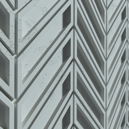 Płyta betonowa na ścianę 3D PB50 1156x600x20, jasny błękit CL06, beton architektoniczny