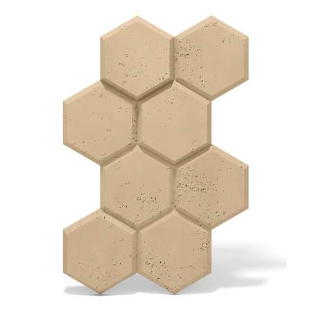 Płyta betonowa na ścianę 3D PB01 975x650x35, miodowy CL03, beton architektoniczny