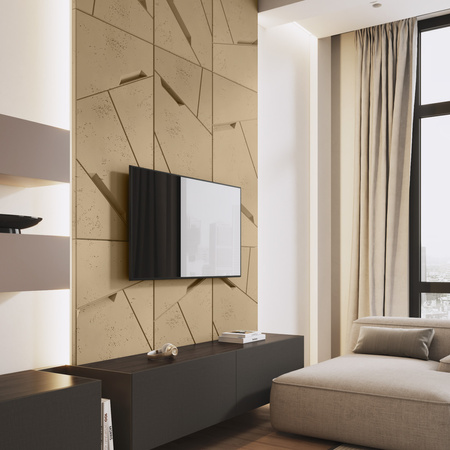 Płyta betonowa na ścianę 3D PB18 1200x600x38, miodowy CL03, beton architektoniczny
