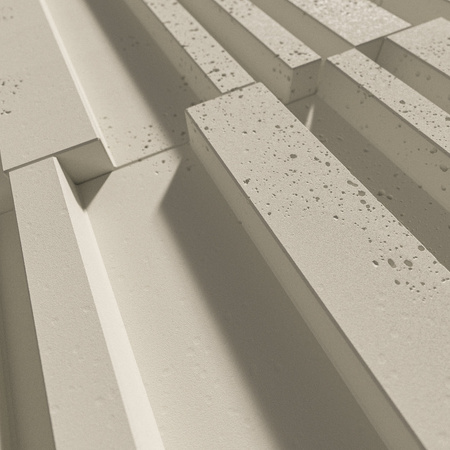 Płyta betonowa na ścianę 3D PB42 1350x600x30, kość słoniowa KS, beton architektoniczny