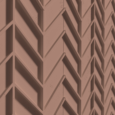 Płyta betonowa na ścianę 3D PB47 939x600x25, brudny róż CL07, beton architektoniczny