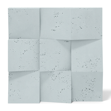 Płyta betonowa na ścianę 3D PB15 600x600x40, jasny błękit CL06, beton architektoniczny